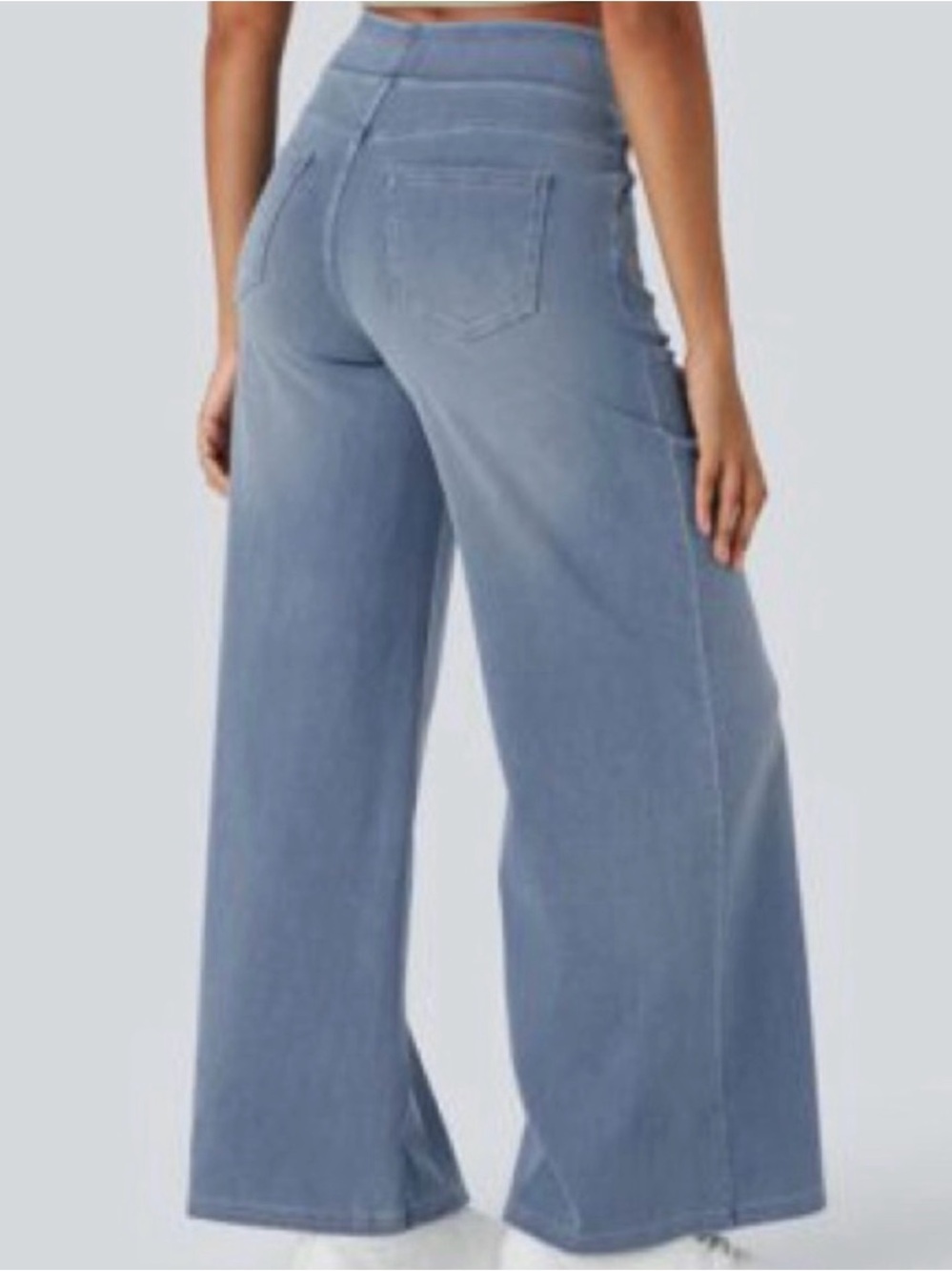 HALARA Light Blue Wide-Leg High-Waist Jeans - Picture 3 of 4